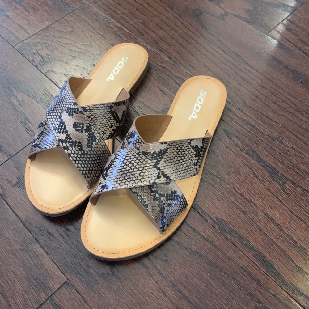 Snake skin sandals